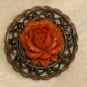 Vintage Sterling Silver Gold Wash Flower Brooch